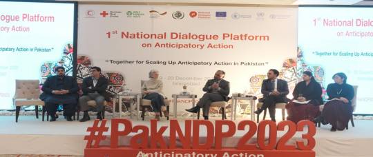 20-12-2023, Islamabad: Chairman NDMA Lt Gen Inam Haider Malik closed the house with vote of thanks at First National Dialogue Platform on Anticipatory Action